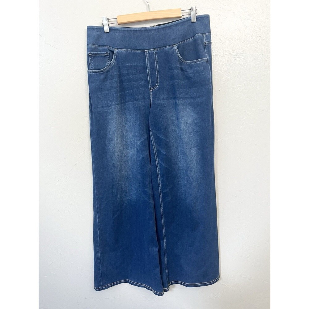 Halara Flex™ High Waisted Wide Leg Medium Wash Jeans Size XL Stretch Soft Comfy